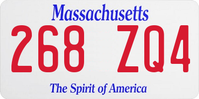 MA license plate 268ZQ4
