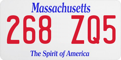 MA license plate 268ZQ5