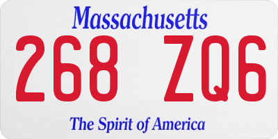 MA license plate 268ZQ6