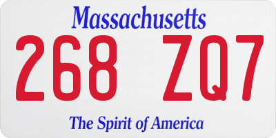 MA license plate 268ZQ7