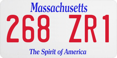 MA license plate 268ZR1