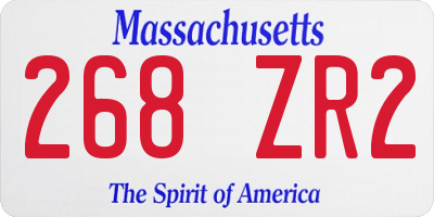 MA license plate 268ZR2