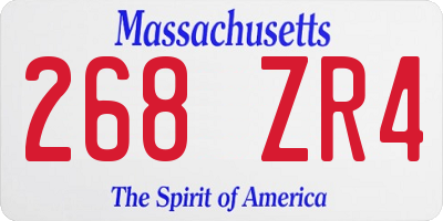 MA license plate 268ZR4