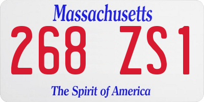 MA license plate 268ZS1