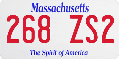 MA license plate 268ZS2
