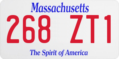 MA license plate 268ZT1