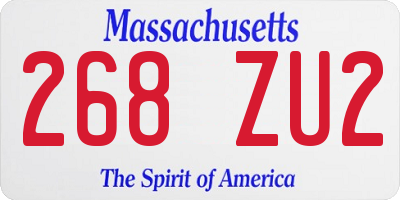MA license plate 268ZU2