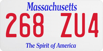 MA license plate 268ZU4