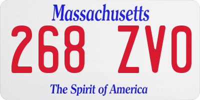 MA license plate 268ZV0