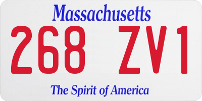 MA license plate 268ZV1