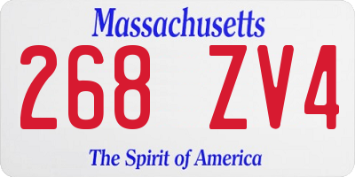 MA license plate 268ZV4