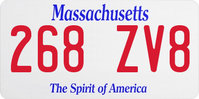 MA license plate 268ZV8