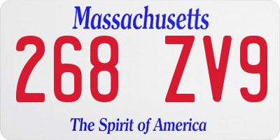 MA license plate 268ZV9