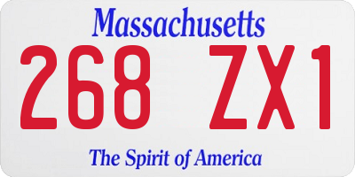 MA license plate 268ZX1