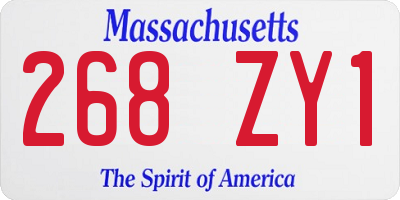 MA license plate 268ZY1