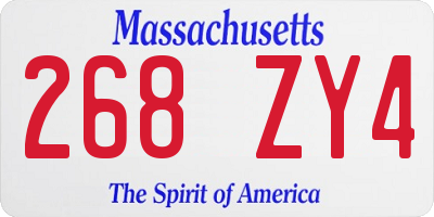 MA license plate 268ZY4