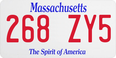 MA license plate 268ZY5