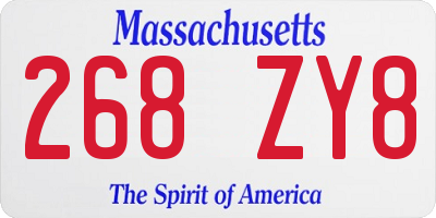 MA license plate 268ZY8