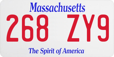 MA license plate 268ZY9
