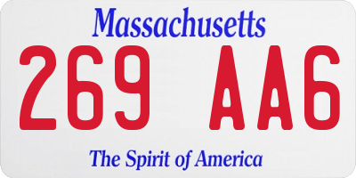 MA license plate 269AA6