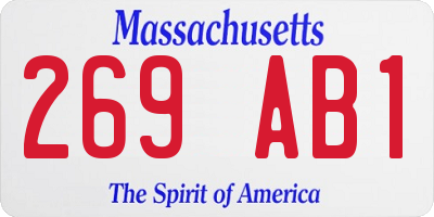 MA license plate 269AB1