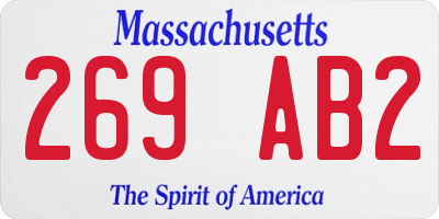 MA license plate 269AB2