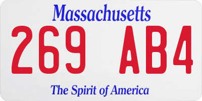 MA license plate 269AB4