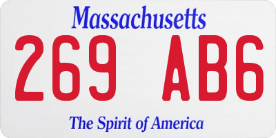 MA license plate 269AB6