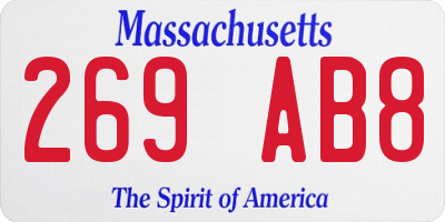 MA license plate 269AB8