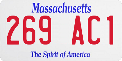 MA license plate 269AC1