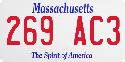 MA license plate 269AC3