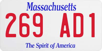 MA license plate 269AD1