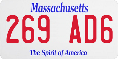 MA license plate 269AD6
