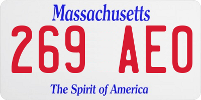 MA license plate 269AE0