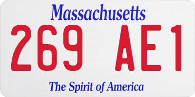 MA license plate 269AE1