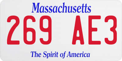 MA license plate 269AE3