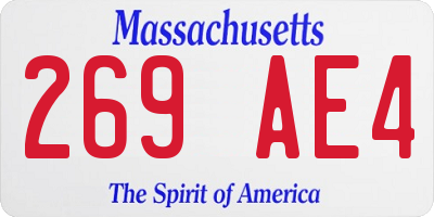 MA license plate 269AE4