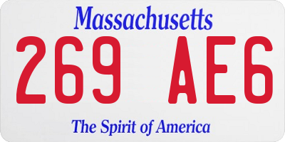 MA license plate 269AE6