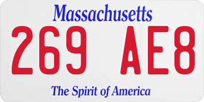 MA license plate 269AE8