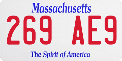 MA license plate 269AE9
