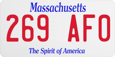 MA license plate 269AF0
