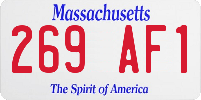 MA license plate 269AF1