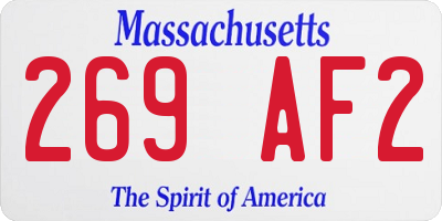 MA license plate 269AF2