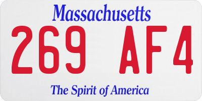 MA license plate 269AF4