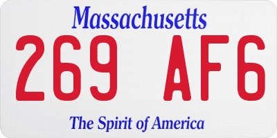MA license plate 269AF6