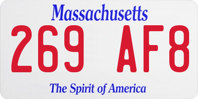 MA license plate 269AF8