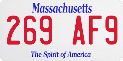 MA license plate 269AF9