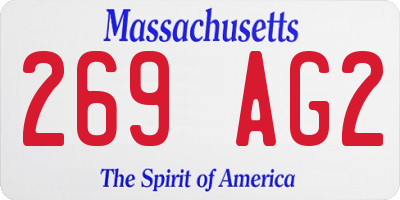 MA license plate 269AG2