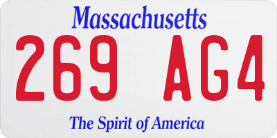 MA license plate 269AG4