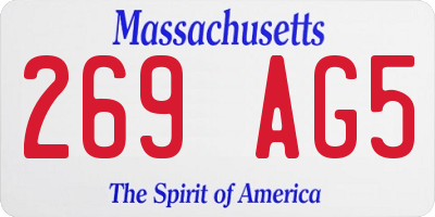 MA license plate 269AG5